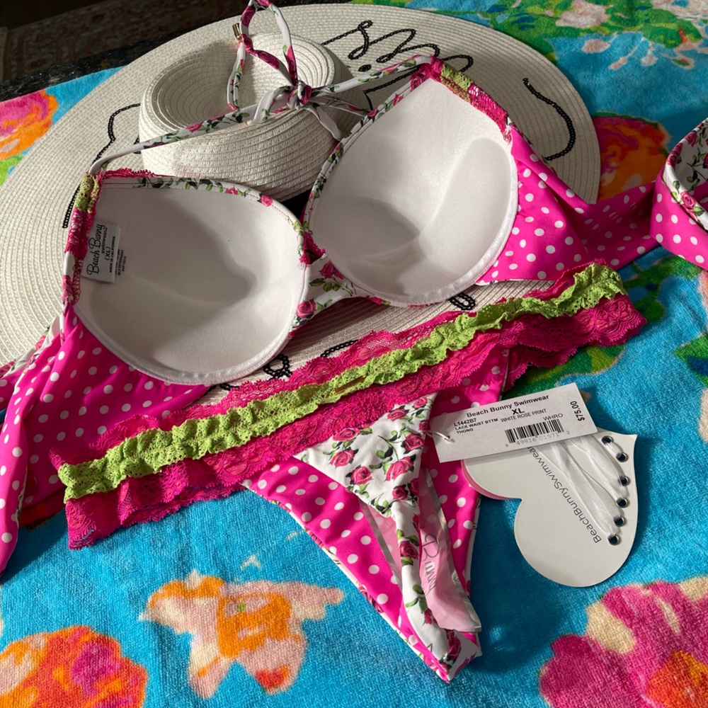 NWT beach bunny bikini made in USA XL set Garden of Eden - Picture 10 of 11